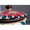 ANTICA BISCOTTIERA CERAMICA Ghirla FIORI FOGLIE VASO COPERCHIO POTTERY JAR VASE