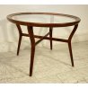 TAVOLO ROTONDO BASSO DA CENTRO VINTAGE ROUND SIDE TABLE DESIGN LEGNO MID CENTURY
