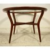 TAVOLO ROTONDO BASSO DA CENTRO VINTAGE ROUND SIDE TABLE DESIGN LEGNO MID CENTURY