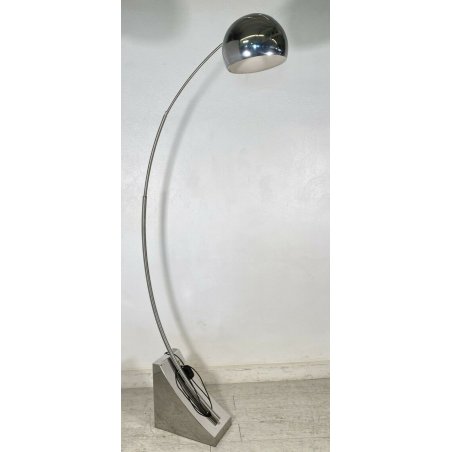 LAMPADA TERRA ARCO LAM DESIGN BOLOGNA ANNI 70 ACCIAIO INOX VINTAGE LAMP CROMATA