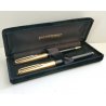 PARURE WATERMAN CF anni 70 VINTAGE penna stilografica NERO ORO OLD FOUNTAIN PEN