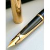 PARURE WATERMAN CF anni 70 VINTAGE penna stilografica NERO ORO OLD FOUNTAIN PEN