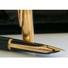 PARURE WATERMAN CF anni 70 VINTAGE penna stilografica NERO ORO OLD FOUNTAIN PEN