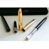 PARURE WATERMAN CF anni 70 VINTAGE penna stilografica NERO ORO OLD FOUNTAIN PEN