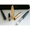 PARURE WATERMAN CF anni 70 VINTAGE penna stilografica NERO ORO OLD FOUNTAIN PEN