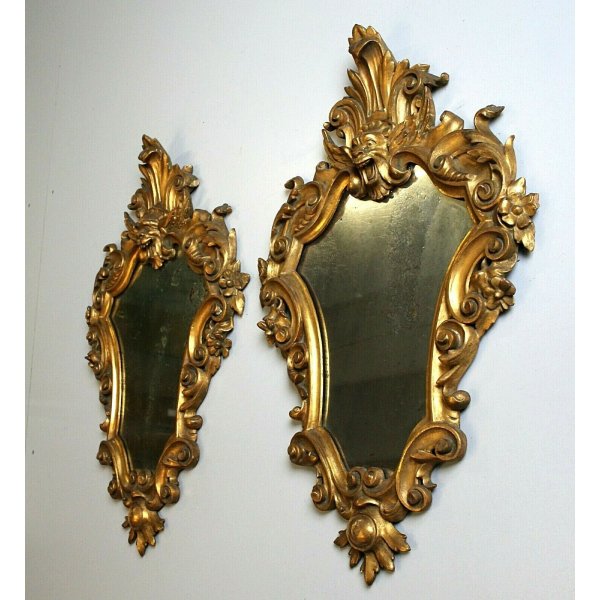 Vassoi per specchietti intagliati Vintage europei manici binaurali