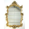ANTICO GRANDE SPECCHIO SPECCHIERA PARETE BAROCCA CORNICE INTAGLIATA DORATA '900 