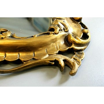 ANTICO GRANDE SPECCHIO SPECCHIERA PARETE BAROCCA CORNICE INTAGLIATA DORATA '900 