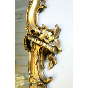 ANTICO GRANDE SPECCHIO SPECCHIERA PARETE BAROCCA CORNICE INTAGLIATA DORATA '900 
