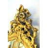 ANTICO GRANDE SPECCHIO SPECCHIERA PARETE BAROCCA CORNICE INTAGLIATA DORATA '900 