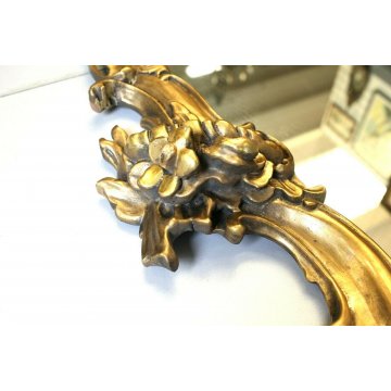 ANTICO GRANDE SPECCHIO SPECCHIERA PARETE BAROCCA CORNICE INTAGLIATA DORATA '900 