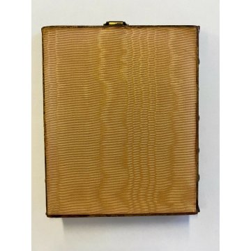 ANTICO DIPINTO OLIO FIORI MINIATURA CORNICE DECORATA INIZIO 900 OLD PITTORE BEVI