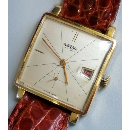 ANTICO OROLOGIO polso AUREOLE anni 70 LAM. ORO meccanico CARICA MANUALE VINTAGE