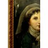 ANTICO DIPINTO OLIO TELA RITRATTO FEMMINILE GIOVANE NOBIL DONNA CON VELO 700/800