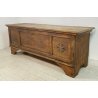 ANTICA CASSAPANCA DIPINTA VALDOSTANA 1800 LEGNO ABETE MASSELLO EPOCA PANCA BAULE