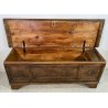ANTICA CASSAPANCA DIPINTA VALDOSTANA 1800 LEGNO ABETE MASSELLO EPOCA PANCA BAULE