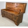 ANTICA CASSAPANCA DIPINTA VALDOSTANA 1800 LEGNO ABETE MASSELLO EPOCA PANCA BAULE