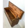 ANTICA CASSAPANCA DIPINTA VALDOSTANA 1800 LEGNO ABETE MASSELLO EPOCA PANCA BAULE