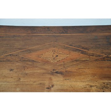 ANTICO COMO PIEMONTESE epoca 1700 LEGNO NOCE cassettiera CASSETTONE INTARSIATO