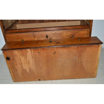 ANTICO COMO PIEMONTESE epoca 1700 LEGNO NOCE cassettiera CASSETTONE INTARSIATO