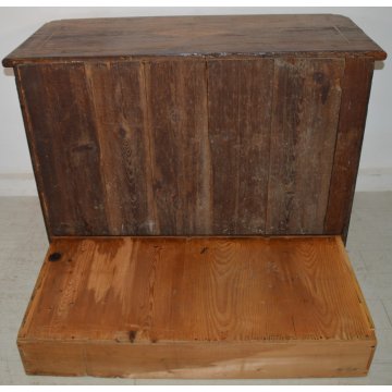 ANTICO COMO PIEMONTESE epoca 1700 LEGNO NOCE cassettiera CASSETTONE INTARSIATO