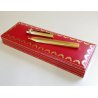 PENNA SFERA Must De Cartier TRINITY ORO epoca GOLDEN BALLPOINT PEN BOX plaque or