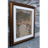 QUADRO DIPINTO OLIO TAVOLA Francesco Arata CHIARISTA STRADA PAESE MONTAGNE '900