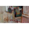 QUADRO DIPINTO OLIO TAVOLA Francesco Arata CHIARISTA STRADA PAESE MONTAGNE '900