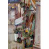 QUADRO DIPINTO OLIO TAVOLA Francesco Arata CHIARISTA STRADA PAESE MONTAGNE '900