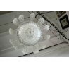 LAMPADARIO SOSPENSIONE VETRO MURANO TRASPARENTE ORO FOGLIE D'ACANTO 4 LUMI '900