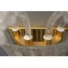 COPPIA DI APPLIQUE in VETRO MURANO TRASPARENTE ORO FOGLIE D'ACANTO 2 LUMI '900