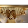 COPPIA DI APPLIQUE in VETRO MURANO TRASPARENTE ORO FOGLIE D'ACANTO 2 LUMI '900