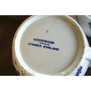TEA CAFFEE SET VINTAGE 8 pers. BLU BIANCO FIORI Wedgwood Etruria England POTTERY