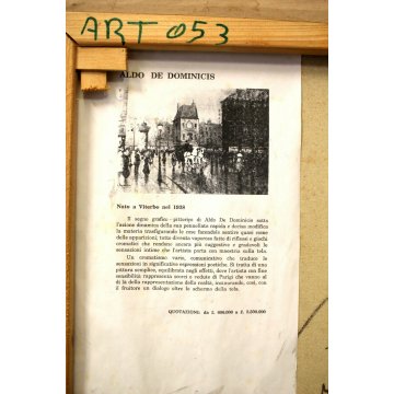 ANTICO GRANDE QUADRO OLIO TELA Aldo De Dominicis Strade di Parigi IMPRESSIONISTA