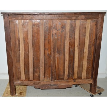 ANTICA CREDENZA PIEMONTESE legno CILIEGIO epoca 800 SCOLPITA madia DISPENSA arte