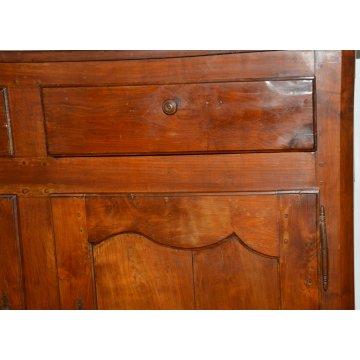 ANTICA CREDENZA PIEMONTESE legno CILIEGIO epoca 800 SCOLPITA madia DISPENSA arte