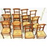 LOTTO N° 12 ANTICHE SEDIE LEGNO NOCE IMPAGLIATE MODELLO CARABINIERE EPOCA 1800