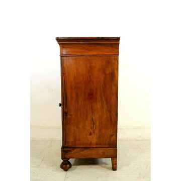 ANTICO COMODINO CAPPUCCINO LEGNO MASSELLO NOCE CASSETTO ANTA SINGOLA EPOCA1800
