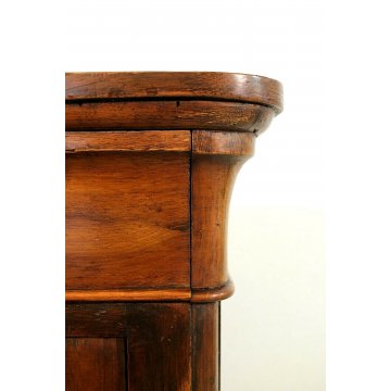 ANTICO COMODINO CAPPUCCINO LEGNO MASSELLO NOCE CASSETTO ANTA SINGOLA EPOCA1800