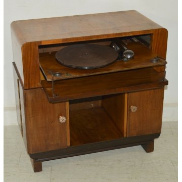 ANTICO MOBILE BAR decò EPOCA anni 40 RADICA grammofono LESA DISCOFONO OLYMPIC