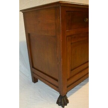 ANTICA CREDENZA IMPERO ZAMPE FERINE 1900 SCOLPITA DISPENSA MOBILE OLD FORNITURE