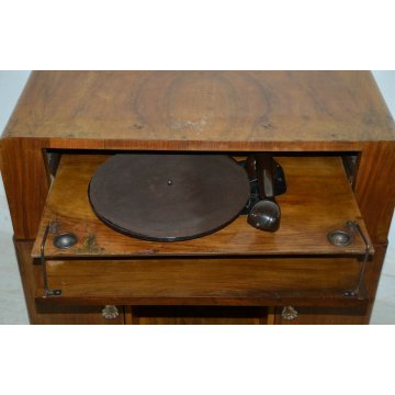 ANTICO MOBILE BAR decò EPOCA anni 40 RADICA grammofono LESA DISCOFONO OLYMPIC