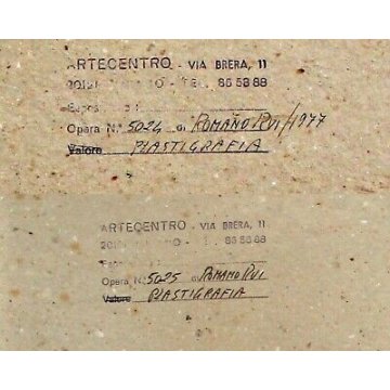 COPPIA PLASTIGRAFIE su CARTA Romano Rui LIMITED EDICTION of 50 CORNICE EPOCA '77