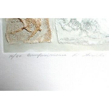 COPPIA PLASTIGRAFIE su CARTA Romano Rui LIMITED EDICTION of 50 CORNICE EPOCA '77