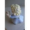 ANTICA SCULTURA FIGURA CERAMICA Freccia Tosin BIMBA con CAGNOLINO ART DECO'