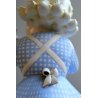 ANTICA SCULTURA FIGURA CERAMICA Freccia Tosin BIMBA con CAGNOLINO ART DECO'