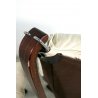 POLTRONA FRAU VIKING DESIGN Sigurd Ressel PUFF PELLE BIANCO PANNA LEGNO '70/'80
