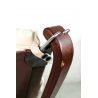 POLTRONA FRAU VIKING DESIGN Sigurd Ressel PUFF PELLE BIANCO PANNA LEGNO '70/'80