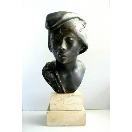 PICCOLA SCULTURA BRONZO DORATO Achille D'Orsi "Scugnizzo" ITALIA NAPOLI ANNI '20