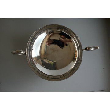 ANTICA COPPA PICCOLA ALZATA VITTORIANA PUNZONATA SILVERPLATED MANICI TRITONE 900